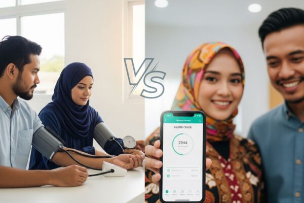 Cek Kesehatan Gratis: Mobile JKN atau Puskesmas? Ilustrasi Perbandingan anatara Pemeriksaan Kesehatan Gratis di Puskesmas vs Via Mobile JKN