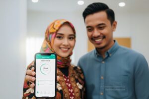 Cek Kesehatan Cuma 10 Menit: Deteksi Dini 14 Penyakit Berbahaya Lewat Skrining BPJS di HP Anda! Pasangan Suami Istri Menunjukkan Hasi Cek Kesehatan Online di Layar Ponselnya